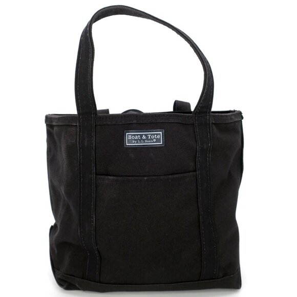 Vintage LL Bean Boat & Tote Canvas Hobby Lobby Craft Sewing Black Zip Top Pocket - Picture 4 of 8